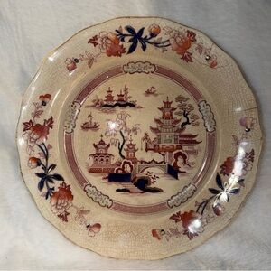 Tonquin by Burgess & Leigh B&L England 8.5” Salad Plate Rust Multi Pagoda